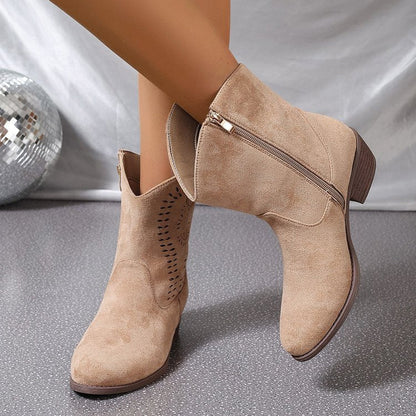 Orthopedic Balance Wedge Boots - Hollow-out & Side Zipper