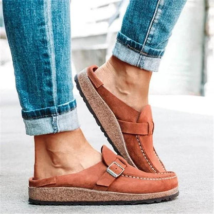 Isabel | Women’s Orthopedic Suede Slip-On Loafers with Buckle Detail