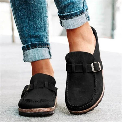 Isabel | Women’s Orthopedic Suede Slip-On Loafers with Buckle Detail