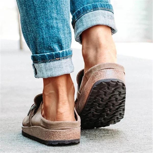 Isabel | Women’s Orthopedic Suede Slip-On Loafers with Buckle Detail