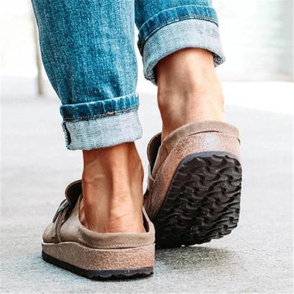 Isabel | Women’s Orthopedic Suede Slip-On Loafers with Buckle Detail