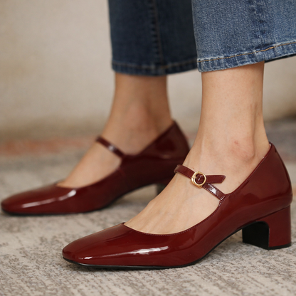 Orthopedic Balance Mid-Heel Pumps - Square Toe Comfort