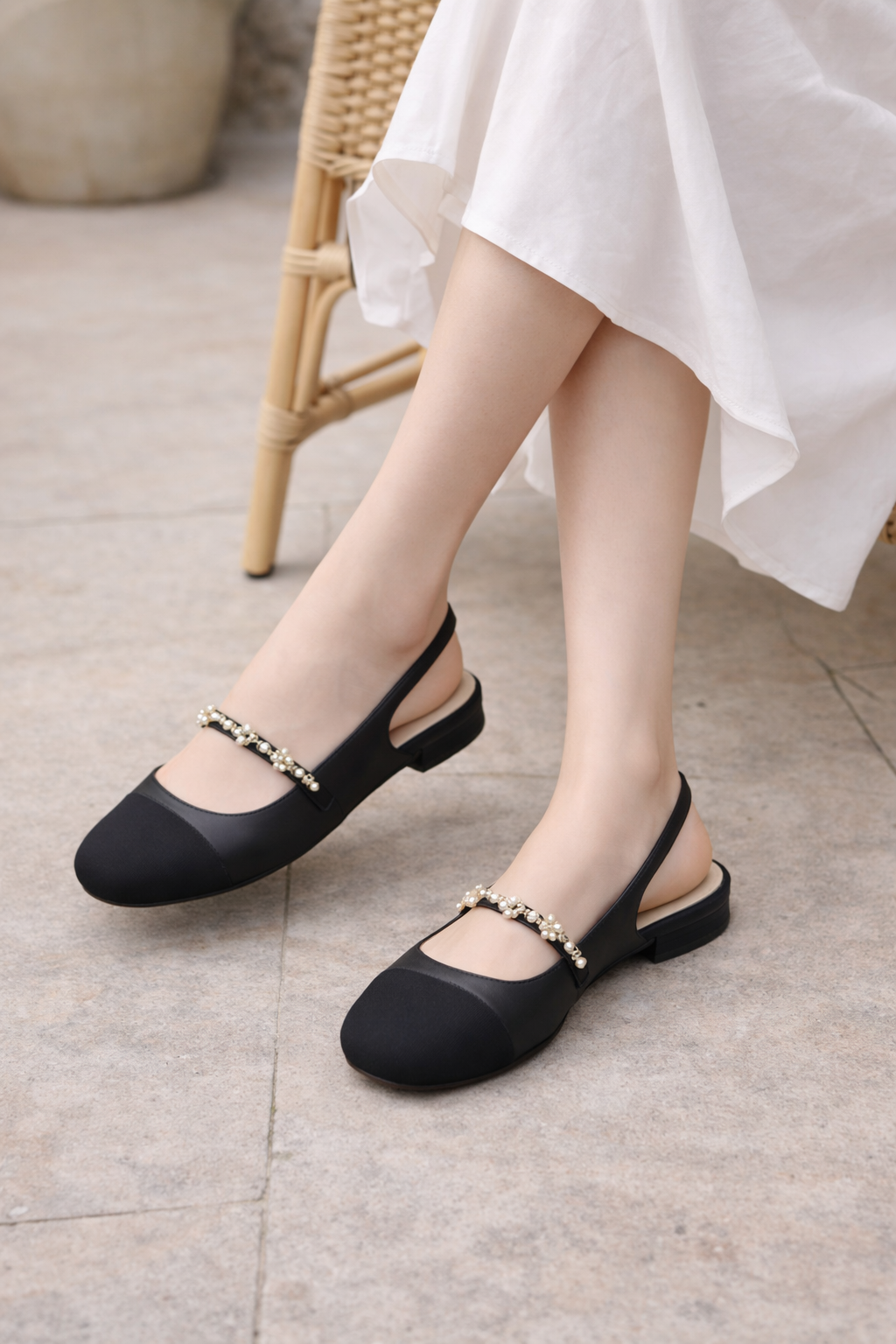 Orthopedic Balance Flat Shoes - Square Toe Elastic Band