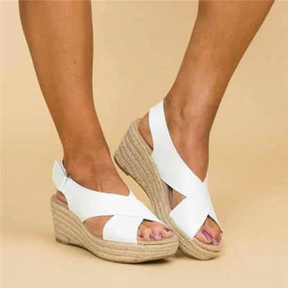 Loisa | Comfort Wedge Sandals with Criss-Cross Straps
