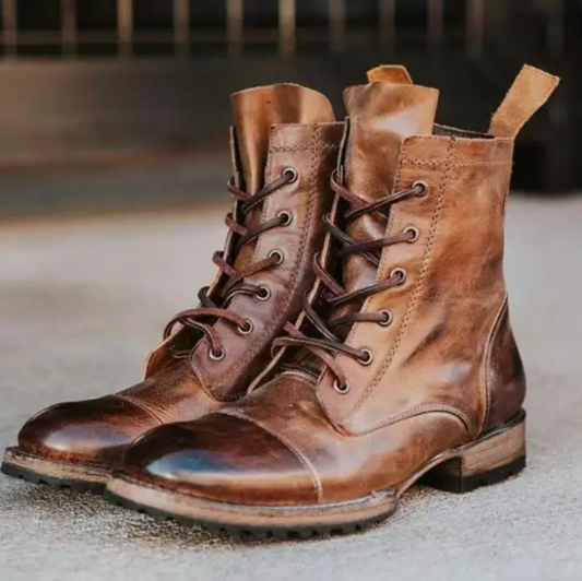 Gala | Men’s Orthopedic Vintage Leather Combat Boots