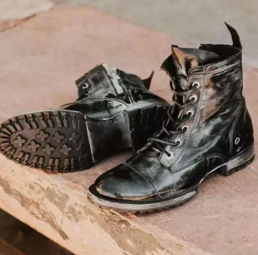 Gala | Men’s Orthopedic Vintage Leather Combat Boots