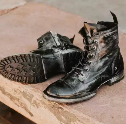 Gala | Men’s Orthopedic Vintage Leather Combat Boots