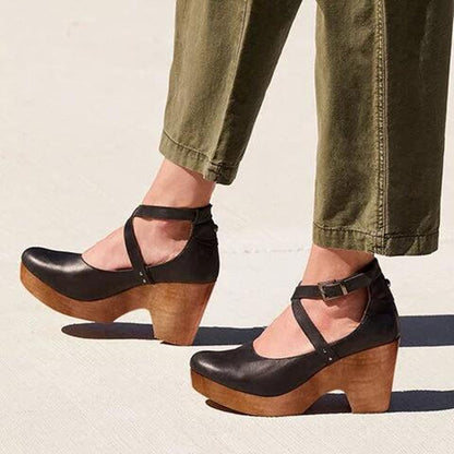 Cora | Orthopedic Block Heel Mary Jane Sandals – Vintage-Inspired