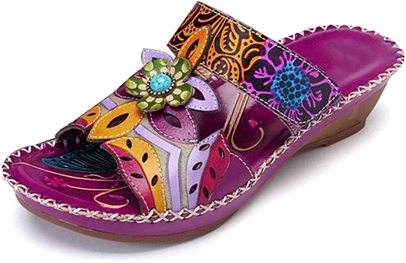 Ivory | Women’s Handcrafted Orthopedic Floral Slip-On Sandals