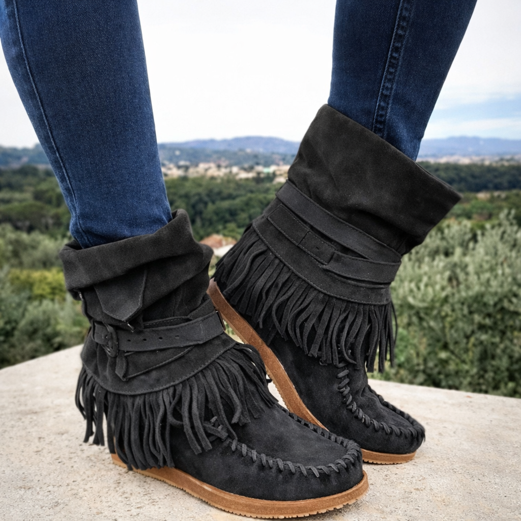 Harmony | Fringe Suede Ankle Boots