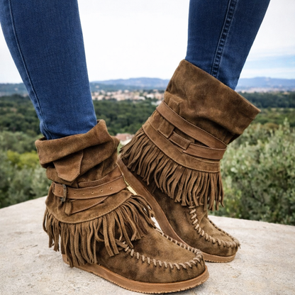 Harmony | Fringe Suede Ankle Boots