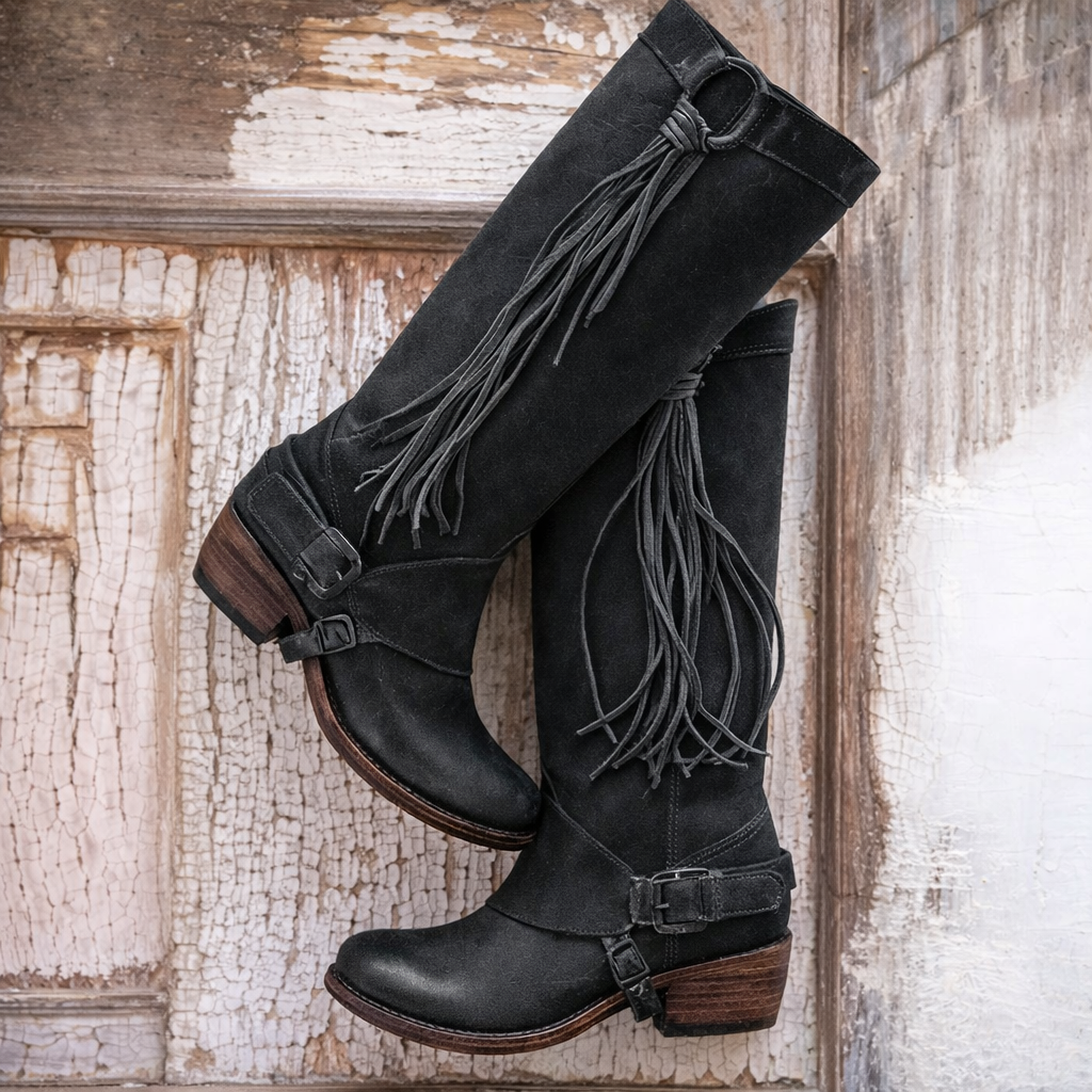 Dallas | Women’s Western Fringe Orthopedic Knee-High Boots