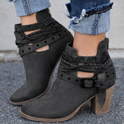 Nana | Braided Strap Heeled Boot