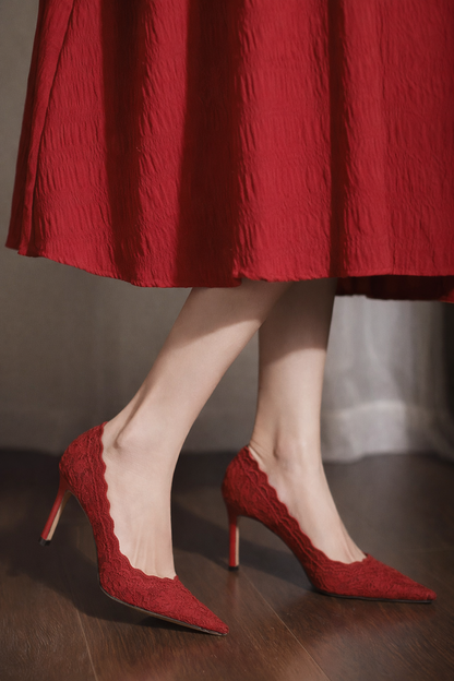 Orthopedic Balance Lace Heels - Elegant Support