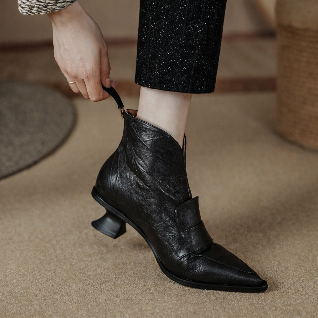 Orthopedic Balance Vintage Ankle Boots - Pointed Toe Comfort