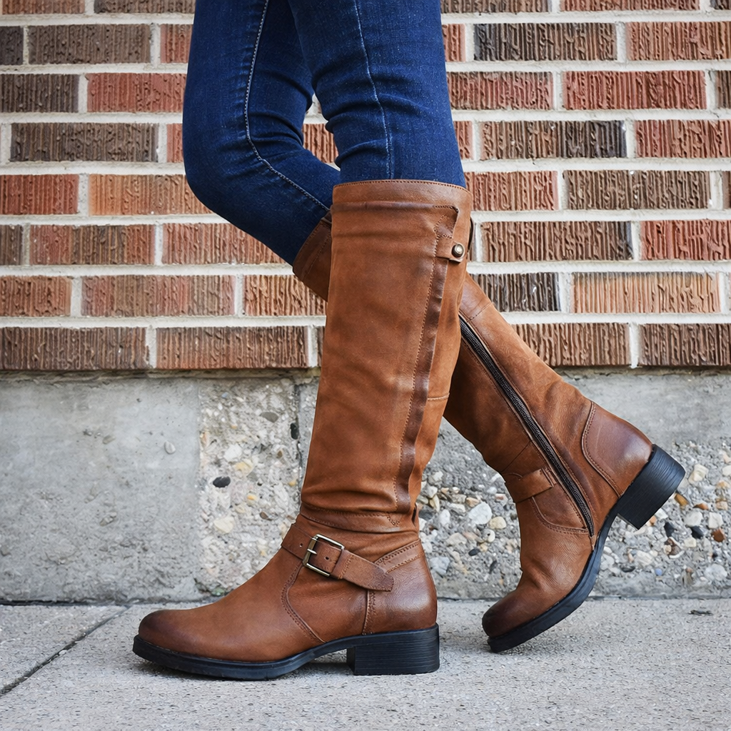 Orthopedic Balance High Leg Boot - Round Toe Low Heel