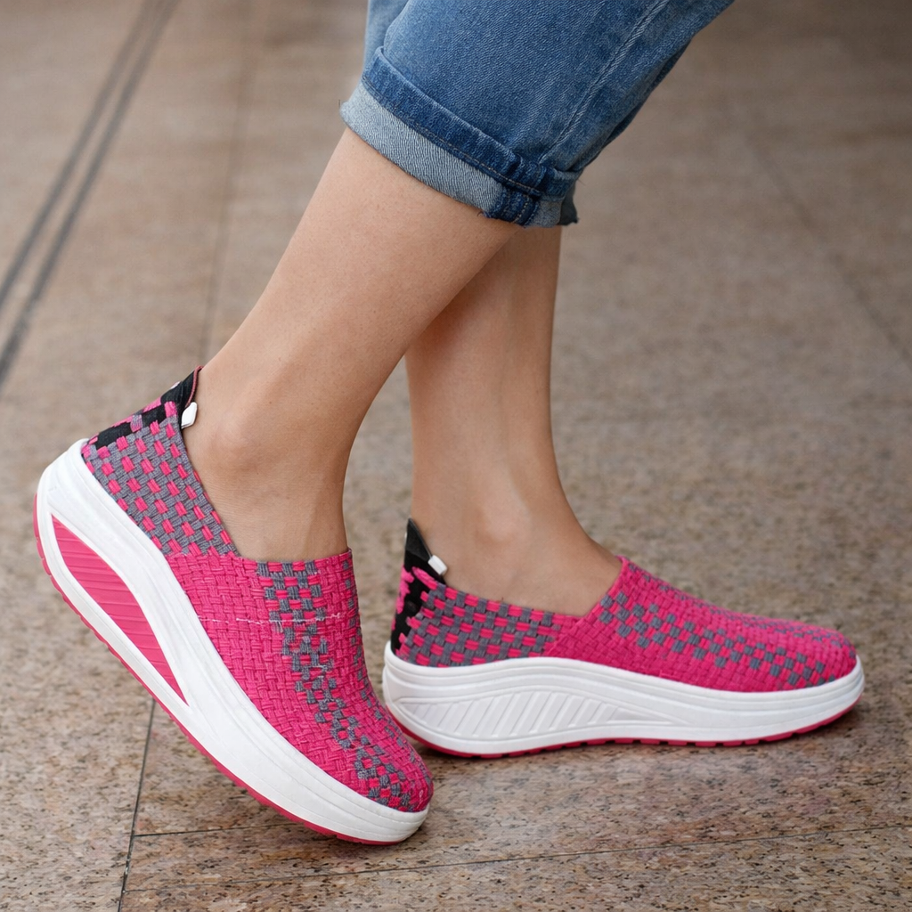 Orthopedic Balance Woven Rocking Shoes - Breathable Platform