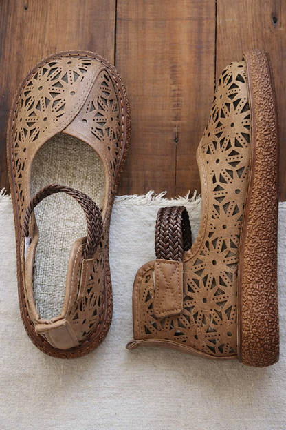 Bianca | Cutout Leather Flats – Breathable Comfort Slip-Ons