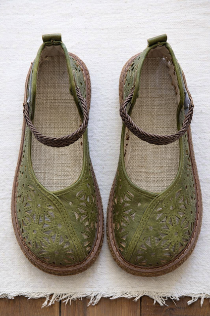 Bianca | Cutout Leather Flats – Breathable Comfort Slip-Ons