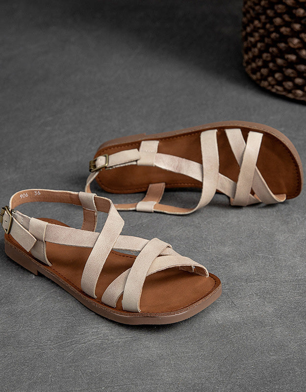 Lacey | Women’s Orthopedic Casual Leather Cross-Strap Sandals