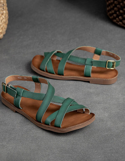 Lacey | Women’s Orthopedic Casual Leather Cross-Strap Sandals
