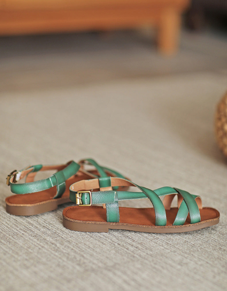 Lacey | Women’s Orthopedic Casual Leather Cross-Strap Sandals