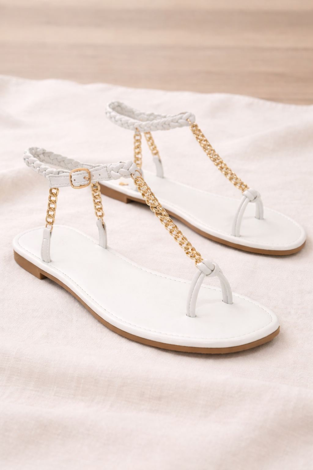 Orthopedic Balance Plus Size Sandals With Unique Metal Chain