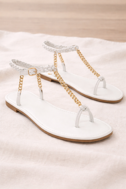 Orthopedic Balance Plus Size Sandals With Unique Metal Chain