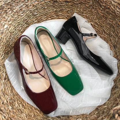 Eira | Women’s Orthopedic Patent Leather Mary Jane Block Heels