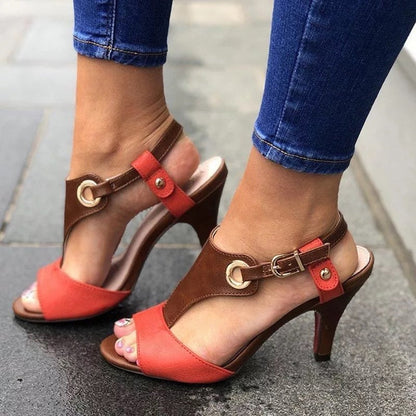 Allison | Elegant Buckle Strap High Heel Sandals with Orthopedic Cushion Support