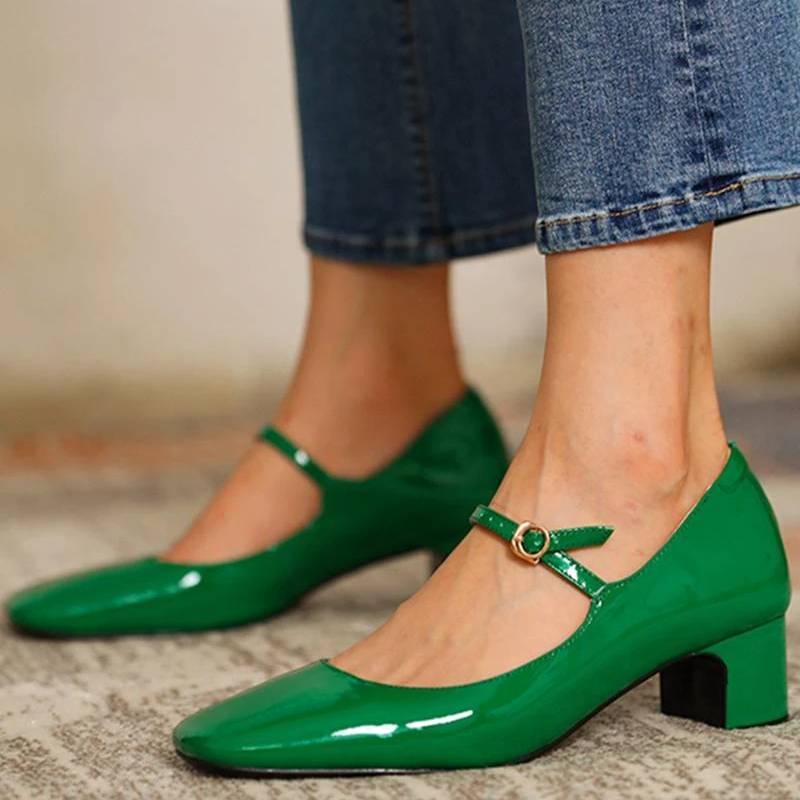 Eira | Women’s Orthopedic Patent Leather Mary Jane Block Heels