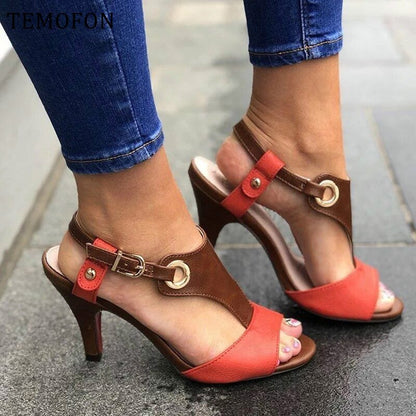 Allison | Elegant Buckle Strap High Heel Sandals with Orthopedic Cushion Support