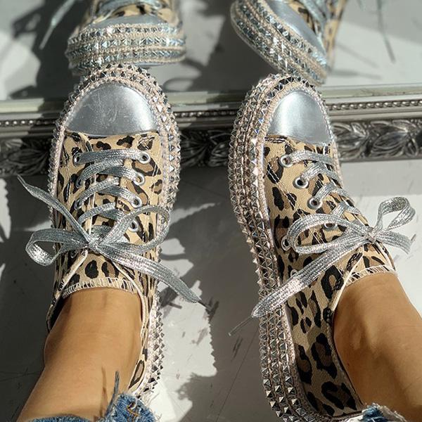 Olive | Women’s Orthopedic Glitter Platform Sneakers with Rhinestone Detailing