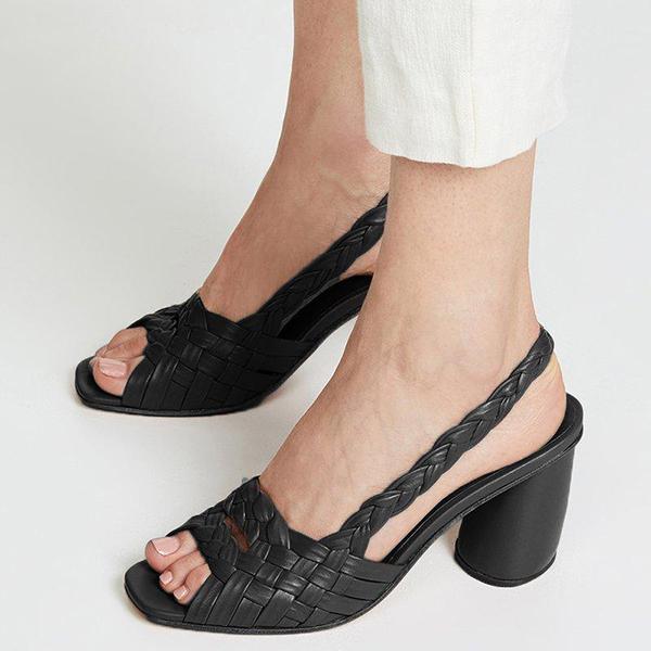 Juliet | Women’s Orthopedic Woven Slingback Block Heel Sandals