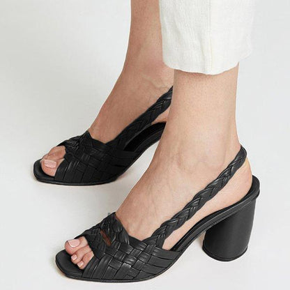 Juliet | Women’s Orthopedic Woven Slingback Block Heel Sandals