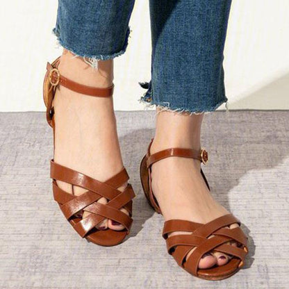 Elaine | Women’s Orthopedic Flat Sandals with Ankle Strap