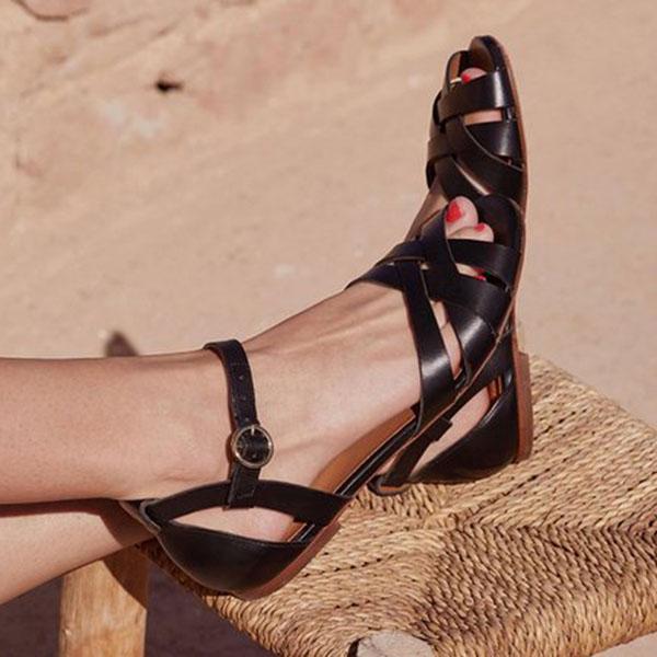 Elaine | Women’s Orthopedic Flat Sandals with Ankle Strap