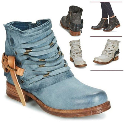 Emma | Women’s Orthopedic Lace-Up Ankle Boots with Side Zipper