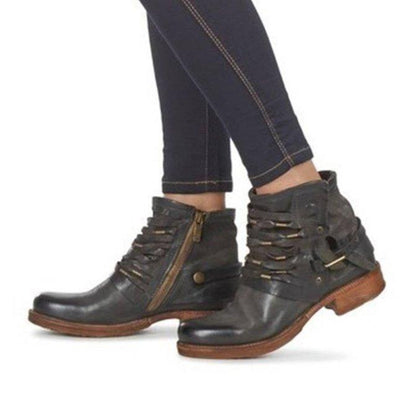 Emma | Women’s Orthopedic Lace-Up Ankle Boots with Side Zipper