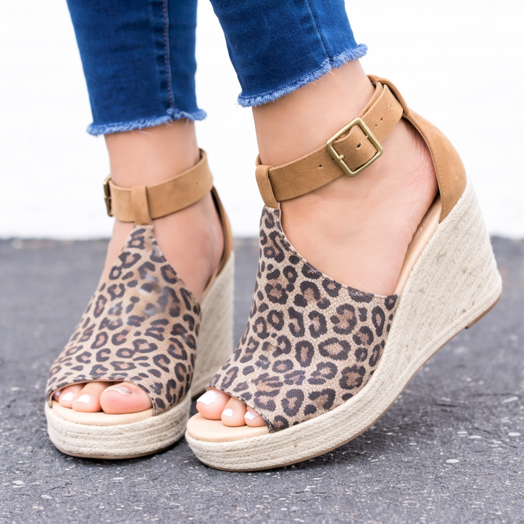 Orthopedic Balance Straw Wedge Sandals - Unique Elegance And Comfort