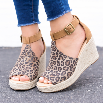 Orthopedic Balance Straw Wedge Sandals - Unique Elegance And Comfort