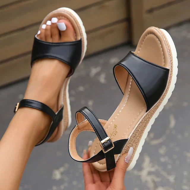 Faryn | Women’s Orthopedic Open-Toe Wedge Sandals with Ankle Strap