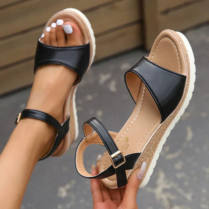 Faryn | Women’s Orthopedic Open-Toe Wedge Sandals with Ankle Strap