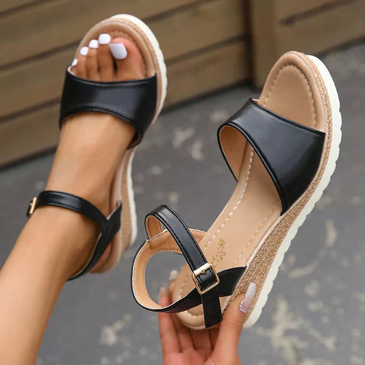 Faryn | Women’s Orthopedic Open-Toe Wedge Sandals with Ankle Strap
