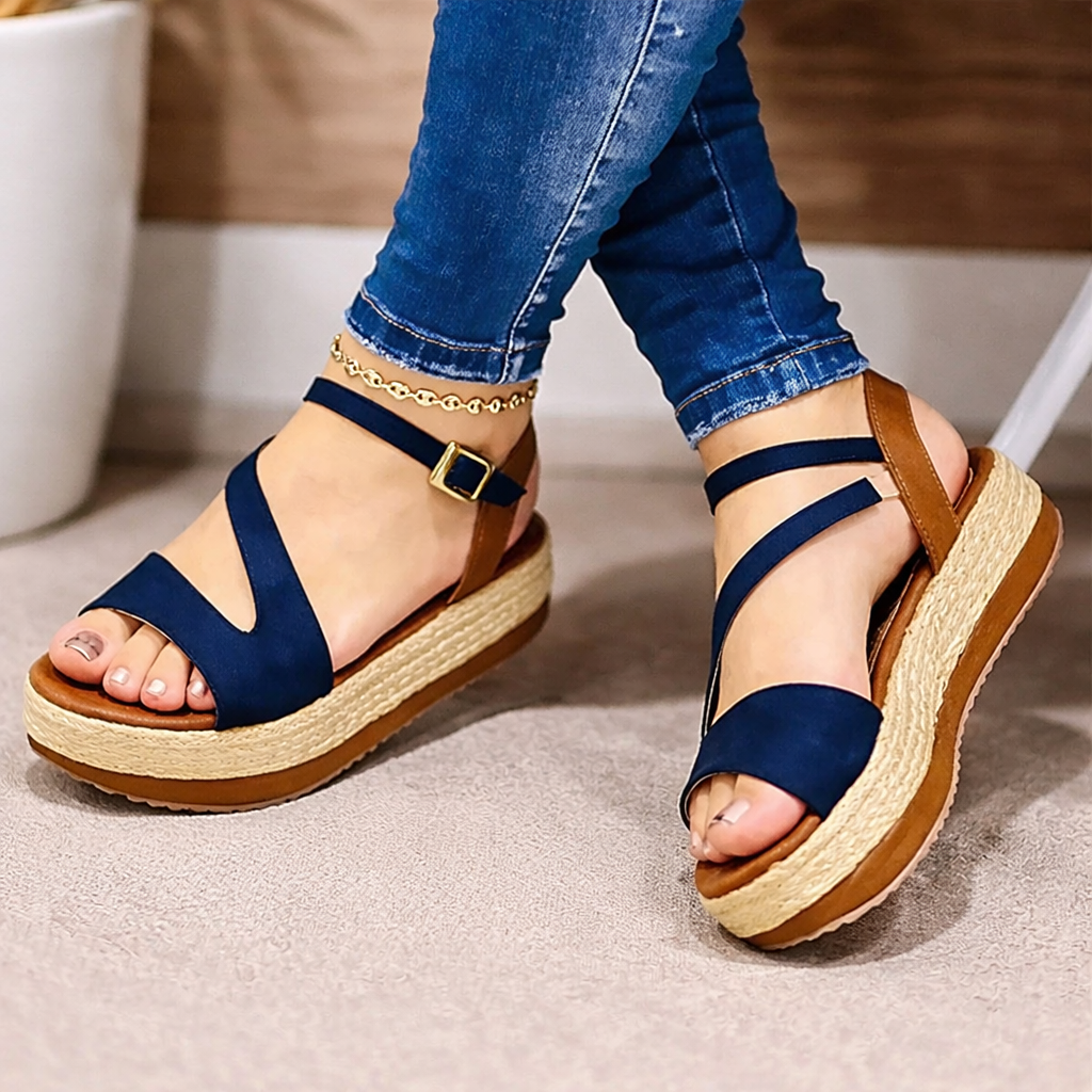 Orthopedic Balance Hollow Buckle Platform Sandals