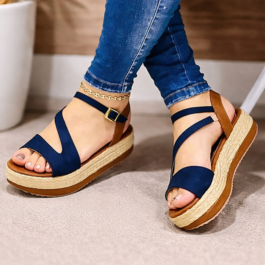 Orthopedic Balance Hollow Buckle Platform Sandals