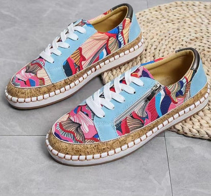Camila | Floral Canvas Espadrille Sneakers – Lightweight Comfort