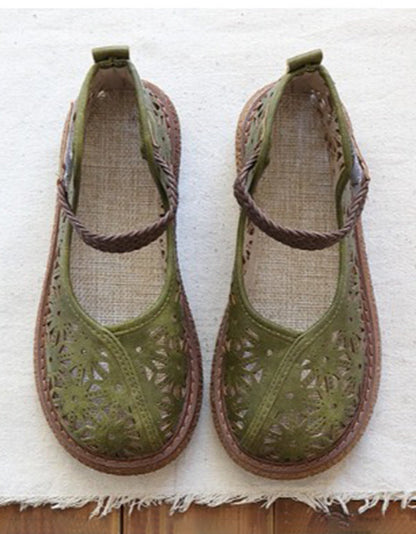 Bianca | Cutout Leather Flats – Breathable Comfort Slip-Ons