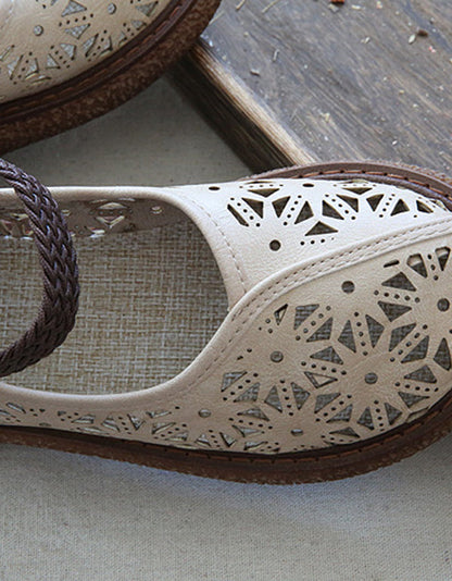 Bianca | Cutout Leather Flats – Breathable Comfort Slip-Ons