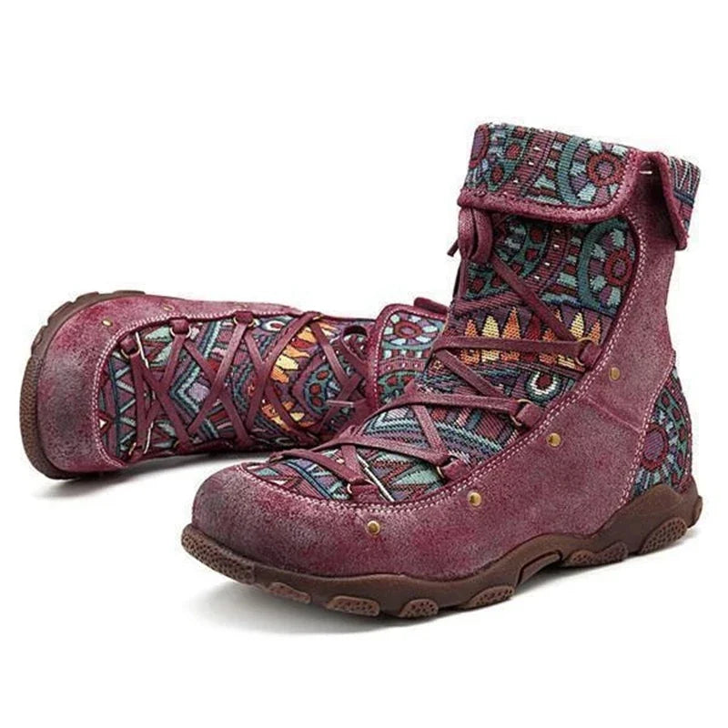 Ellie | Women’s Orthopedic Bohemian Patchwork Ankle Boots